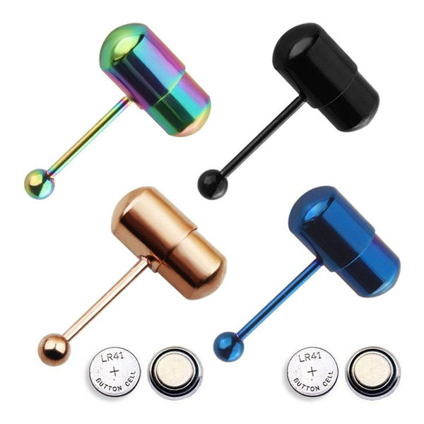 Vibrating Tongue Piercing Sex Toy 1.6*18*5 mm Oral Sex Blowjob Adult Sextoys Barbell Stainless Steel Tongue Rings Body Jewelry Women Men