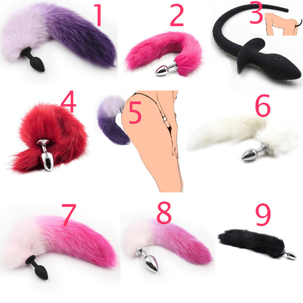 Fetish Soft Wild Fox Tail Metal Steel /Silicone Anal Plug Butt Plug for Women,Cosplay Accessories,Crawls Paws Buttplug