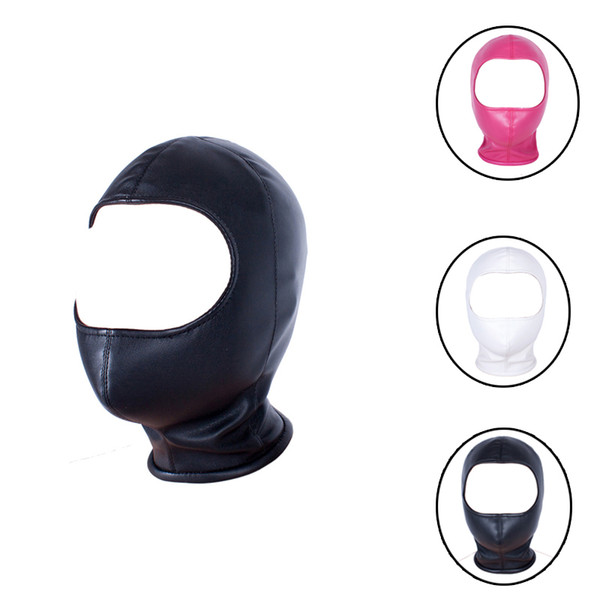 leather Open Eye Face Mask Sexy Toys Fetish Hood Mask Head Bondage Adult Games Sex Toys for Couple Sex Product