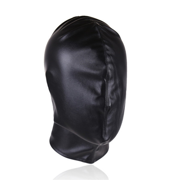 Sexy Bondage Fetish Full Cover Mask Sex Toy For Woman Male Couple Leather Hood BDSM Erotic Adult Games