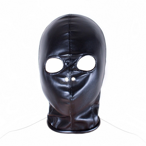 Erotic Toys Soft PU Leather Fetish Head Mask Hood Sexy Toys Open Eye Hood Mask Head Bondage Adults Sex Toys