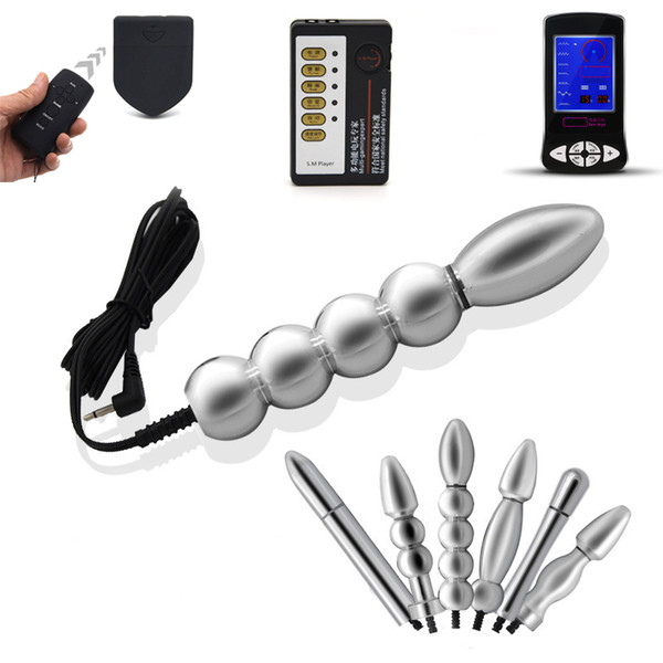 Sweet Magic Electric Shock Metal Anal Plugs And Power Anal Dildo SM Player Metal Anal Beads Sex Toys For Adults Electro Massage Butt Plug