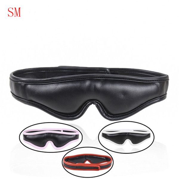 Unisex PU Leather Eye Mask Bondage Restraints Band Blinder Costume masks Bdsm couple Sex Accessories Adult Game sex toys