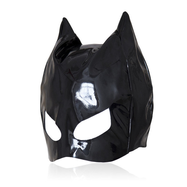 Women Fetish Mask Hood Sexy Products Adult Games Leather Open Mouth Head Bondage Mask Hood Fetish Sex Toys For Couples