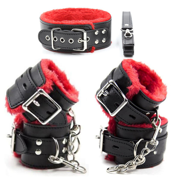 Soft PU Leather Hand cuffs Restraints Bondage Sex Products Sex Toys ,1 Pair Of Sexual Handcuffs sex toys for couple