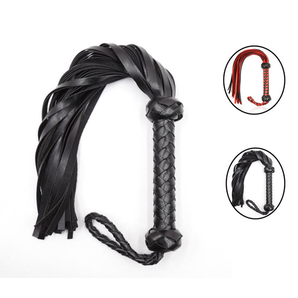 Sweet Magic Long Tassel Black/ Red Sexy Bondage Flogger Flirting Leather Whip Slap Spanking Exotic Toys Accessories With Tassel