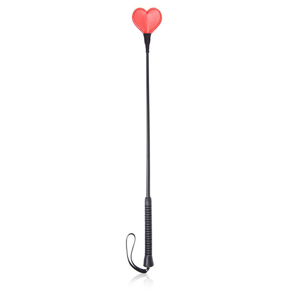 Red Heart leather spanking paddle wand rod whip lash strap flog slap flap beat stick SM slave adult game sex toy for couple