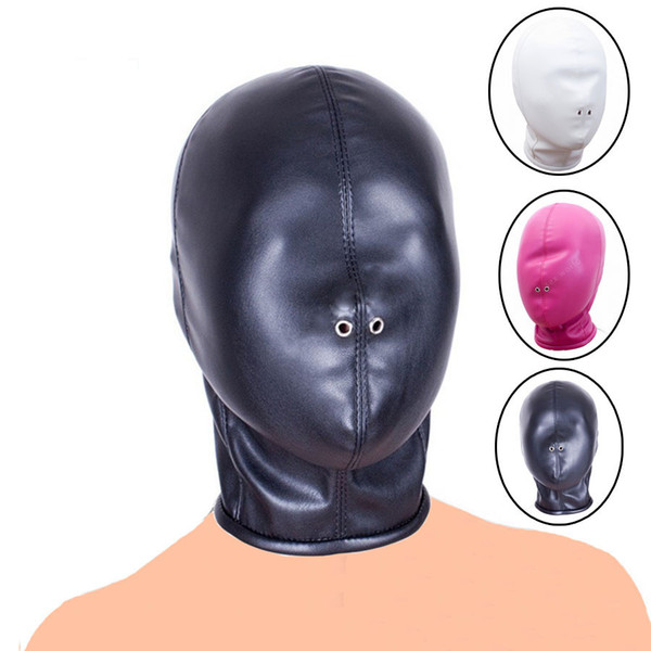 Sexy Bondage Fetish Mask erotic Sex Toy For Woman Couple Restraint Adult Game PU Leather Hood Mask