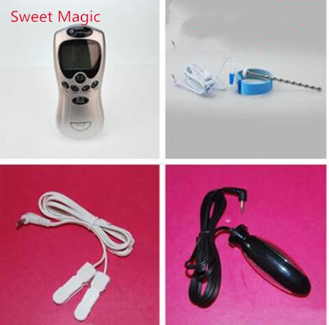 Sweet Magic Electro Shock Medical Themed Sex Toy Kit Electric Catheter & Penis Rings & Anal Plug & Nipple Clamps Massagers Sex Products