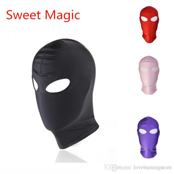 Red/Black/Purple/Pink 4 Clors Open Eyes Cotton Breathable Bondage Hood Mask BDSM Headgear Sex Toys for Couples