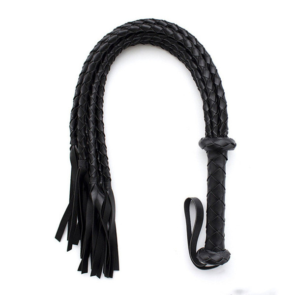 Sweet Magic 78CM Long Hand-Knitted Leather Whip With Lashing Handle Spanking Paddle Scattered Whip Erotic Sex Toys for Adult Games Nightclub