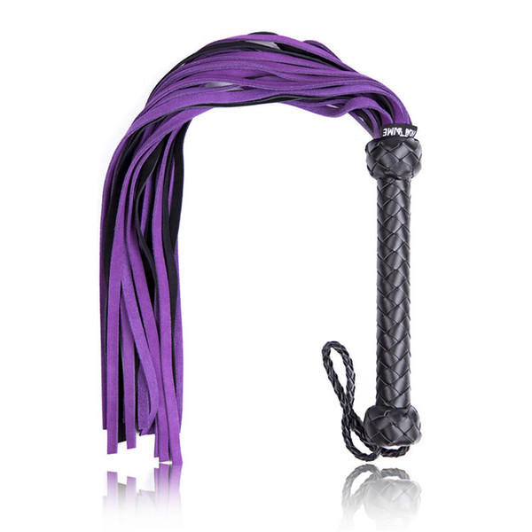 Sweet Magic Purple Weave Long Queen Whip Genuine Leather Pimp Whip Riding Crop Party Bdsm Sex Toys for Woman