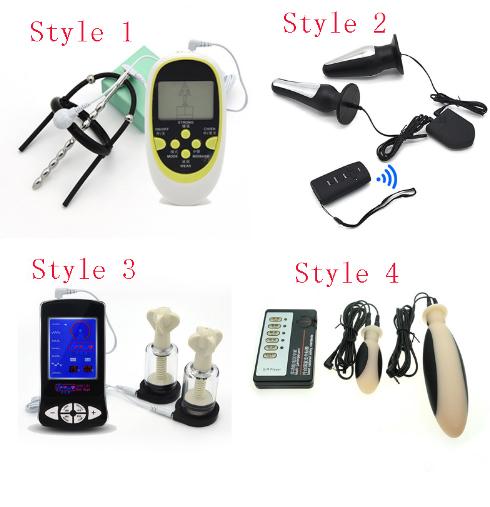 SM Play Adult Games ,Electro Shock Kit , Electric Shock Nipple Clamps Massagers Sets ,Anal Plug E-Stimulation Medical Sex Toys