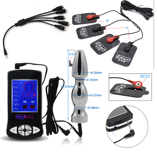 Electric Shock Kit Massage Pad Anal Butt Plug Speculum Electro Sex Medical Themed Toys Electro Sex Toys For Men Women With Cable