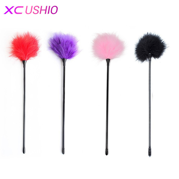 Black Bird Feather 2017 New Clit tickler Spanking Sex Toy Feather Flirting Tickler Sex Whip Flirt Soft Ticklers Slave Flogger 0701