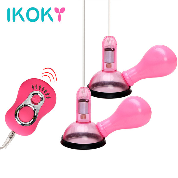 IKOKY Vibrating Nipple Sucker Sex Product Breast Clitoris Stimulator Nipple Pump Massager 7 Vibrator Speed Sex Toys for Women S1018