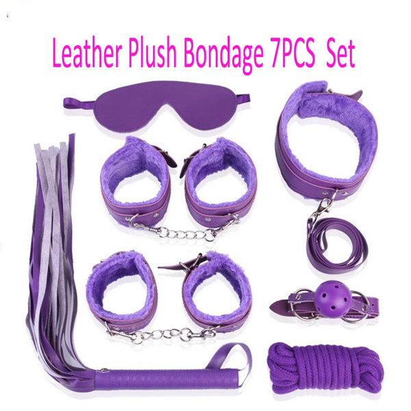 whip collar Mouth ball gag Sex Adult games bondage Set Leather Plush Four Colors erotic toys sex toys adults for women sex shop