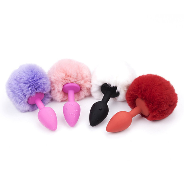 New Arrival Silicone Anal Sex Toys Butt Plug With Plush Adult Slave BDSM Sex Products Backyard Sex Toys DHL