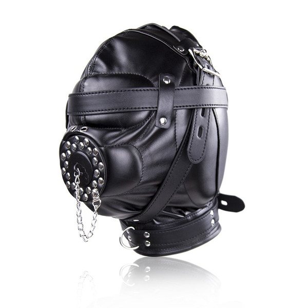 Slave Bright Muzzles Leather Hoods Mask Removable Mouth Gag Fetish Fantasy Sex Product For Adult Head Restraints BDSM Bondage