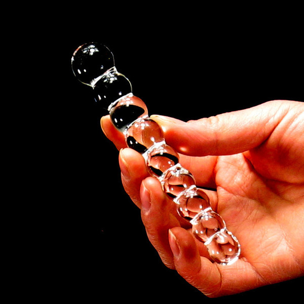 123*13 mm Thick 9 Beads Clear Glass Penis Plugs Urethral Dilators Catheter Sounds Lesbian Masturbate Adult SM Sex Toys for Woman S926