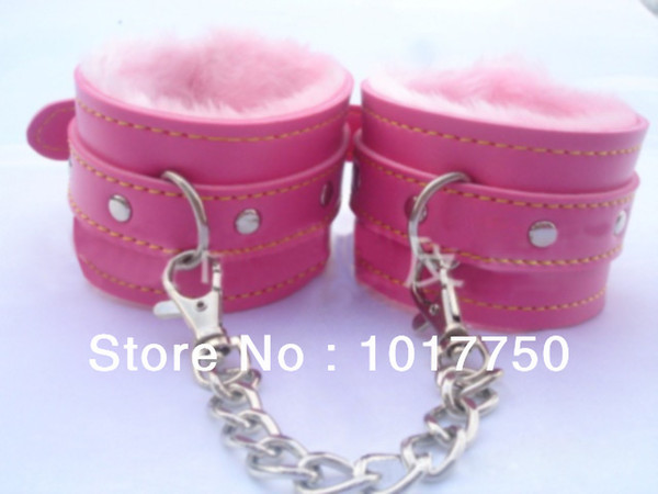 Wholesale-Free Shipping new 2015 Cheap Hot Couple Adults lover's PVC Fuzzy Sexy Hand cuffs for Sex toys Products for women and men