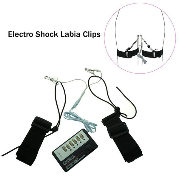 Fetish Electro Shock Nipple Clamps Labia Clip Tension Leg System BDSM Bondage Restraints Adult Games Erotic Sex Toys for Woman