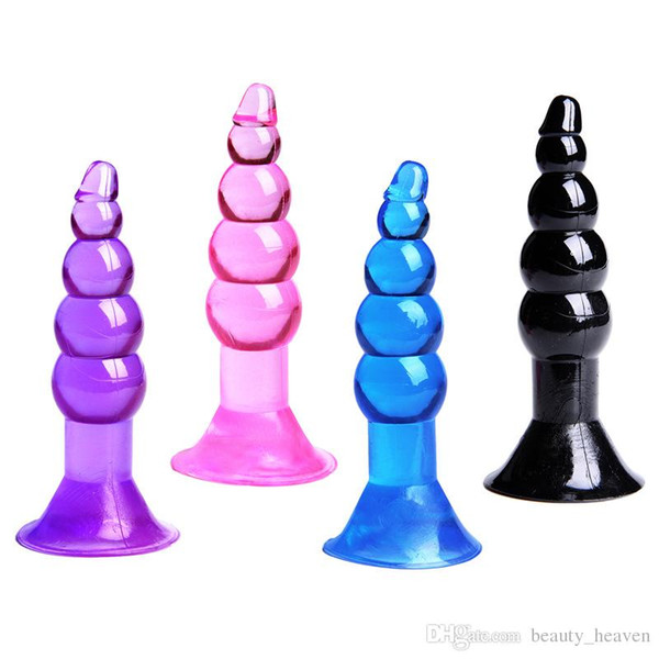 Jelly Anal Massage Butt Plug Backyard with Suction Cup Anal Plugs Adult Sex Toys for Men and Women