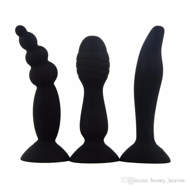 5 Colors Silicone Anal Dildo Suction Beads Butt Plug Stopper G-Spot Stimulate Anal Sex Toys For Women Male Masturbator