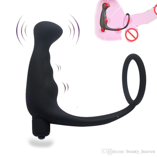 Men sexy toys Silicone Male Prostate Massager Cock Ring Anal Vibrator Butt Plug for Men, Adult Erotic Anal Sex Toys