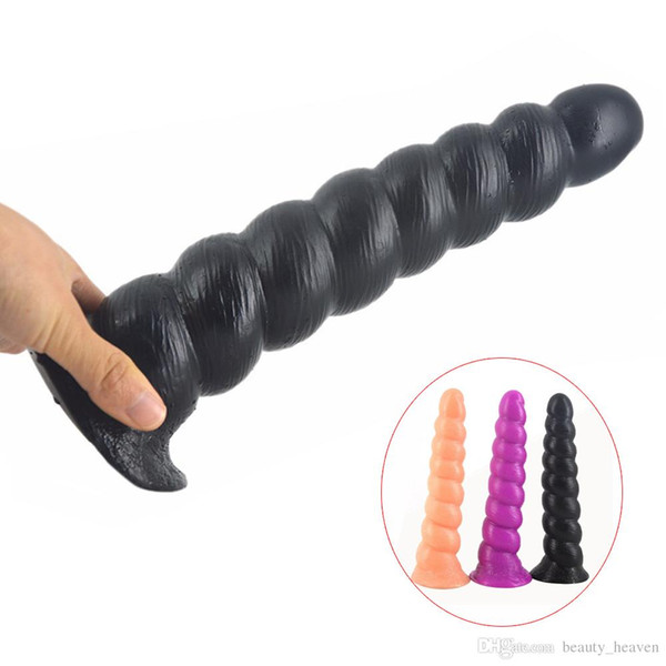 Big Anal Dildo Beads Spiral Fake Penis Sex Toys Long Butt Plug Anal Stopper Vagina Stimulator Female Masturbation Couple Flirting Toy