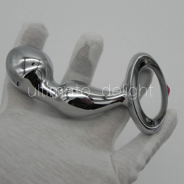 Top Quality Chrome Plated Zinc Alloy Anal Hook with Hole Ring Metal Anal Butt Plug Sex Toys Adult Products Adult game