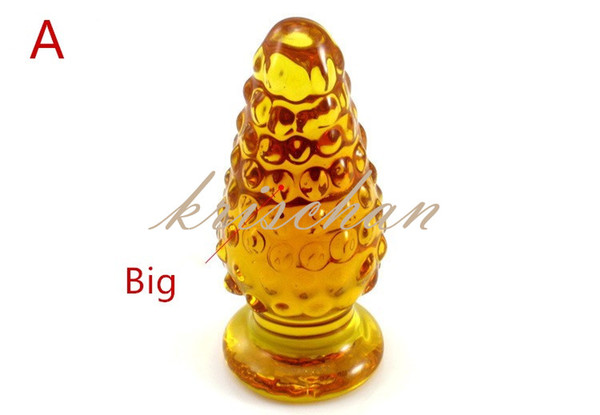 Gold Glass Plug Crstal Butt Anal Plug Vagina Plug Big Anal Pleasure Wand Anal Sex Toys