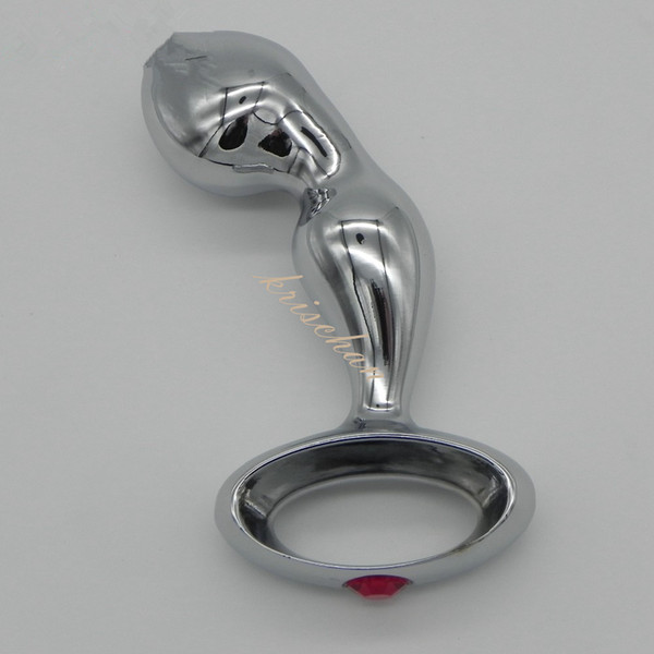 Top Quality Chrome Plated Zinc Alloy Anal Hook with Hole Ring Metal Anal Butt Plug Sex Toys Adult Products