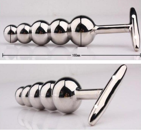 2018 Unisex 16cm 5 Beads Stainless Steel Anal Plug Anus Balls Butt Booty Bondage Dilator Adult BDSM Product Sex Toy