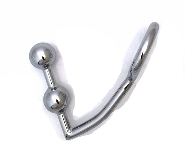 Stainless Steel Metal Hanger Anal Hook with 2 Balls Anal Beads Cleek Bondage Butt Plug Adult Sex Restraint Toys