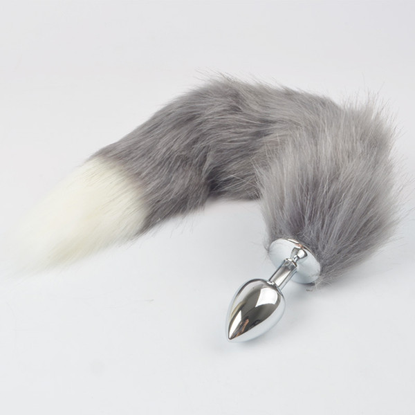 Anal Toys-Fox Tail Butt Plug Stainless Steel High Quality Artificial Hair Anal Plug Sex Toys Adult Games flirt Sex Products