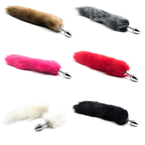 Wholesale-Fox Tail Butt Plug Stainless Steel High Quality Artificial Hair Anal Plug Sex Toys Adult Games Butt Plugs Anal Toys