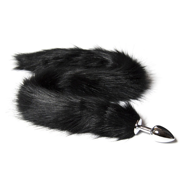 Black Metal Stainless Steel Anal Toys Fox Tail Fetish Butt Plug chastity tail Anal Insert Stopper BDSM Adult Sex Toys For Woman