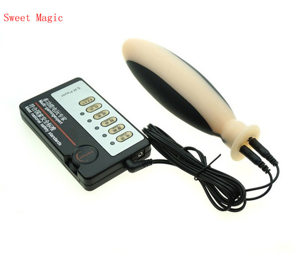 Electric Shock Silicone Anal Plug Kits ,Large Size Butt Vaginal Plug Electro Shock Massage Adults Sex Toys For Women Gays Man