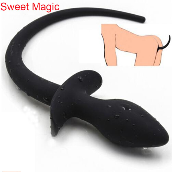 Silicone Dog Tail Anal Open Plug Silicone SM Anus Expander Erotic Toys for Gay Tails Butt Plug Cosplay Accessories Anal Dilator Roleplay