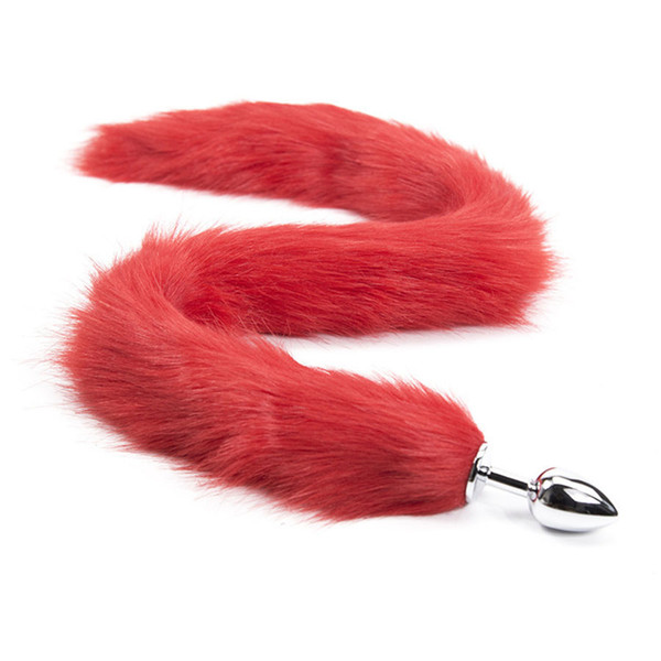 Red Metal Stainless Steel Anal Toys Fox Tail Fetish Butt Plug chastity tail Anal Insert Stopper BDSM Adult Sex Toys For Woman