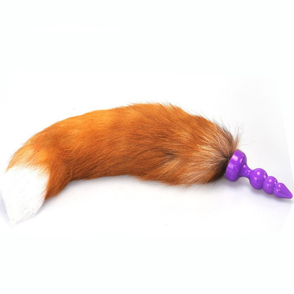 Ture Fox Tail Anal Plug Silicone Anus Beads Butt Stimulator In Adult Games Flirting Toys For Women,Fetish Erotic Sex Products