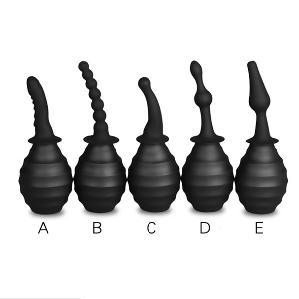 Anal Plug Silicone Anus Douche Cleaner Enema Vagina Wash Bottle Tube Nozzle Pump Enema Anus Cleaning Sex Toys Adult Products For Women Men