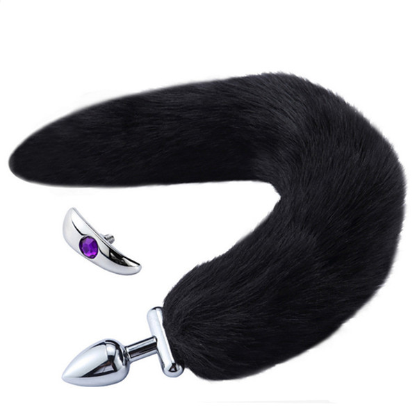 Fox Tail Anal Butt Plug Removable Metal Anus Bead Stimulator Massager Erotic Sex Products Fetish Adult Games Fun Couples Toys For Women - L