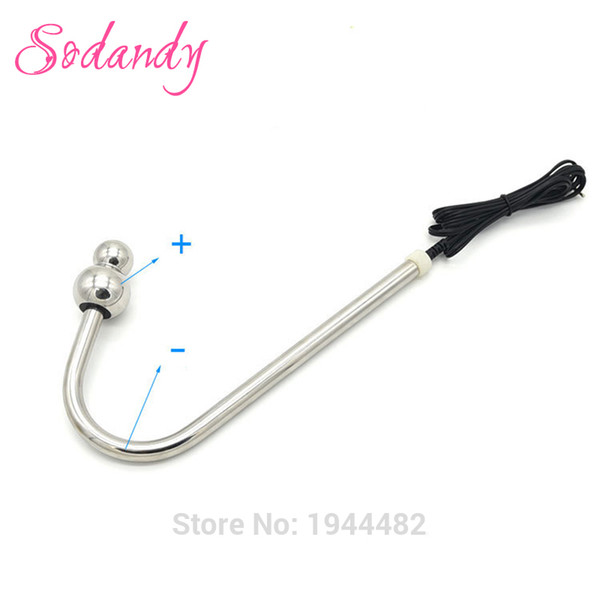 Bipolar Electrode Electro Stimulation Prostate Stimulator Stainless Steel Anal Hook Electric Shock Anal Anchor Butt Plug TENS