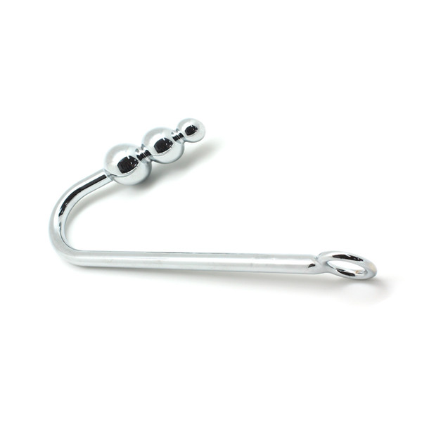 Alloy anal butt plug with 3 metal balls steel anal plug for sex game,anal hook dildo sex toys for Masturbation