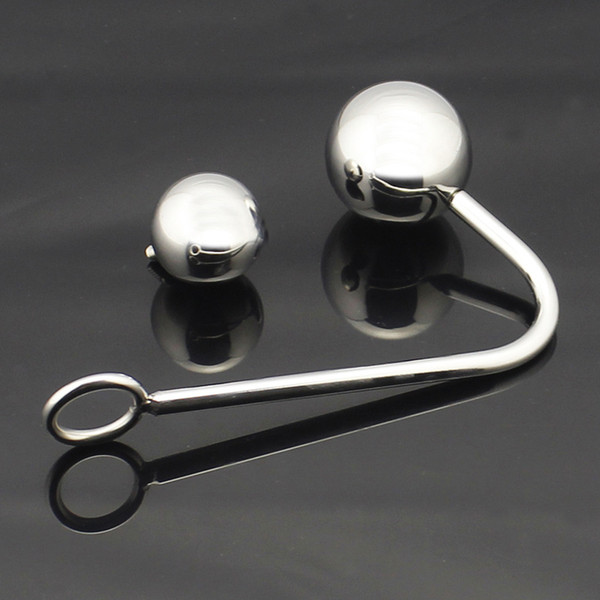 Hand-polished Butt Plug 2 Hollow Balls Anal Balls 50mm 40mm Pipe Diameter 8mm Anal Toys with Food Grade Stainless Steel for Adult W026