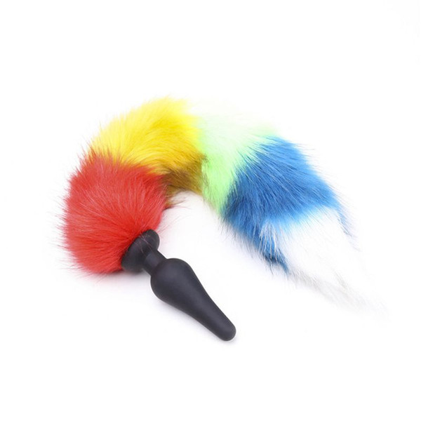 2017 New Color Faux Fox Tail Silicone Butt Anal Plug Anal dildo Men & Women Butt Plug Anal Sex Toys