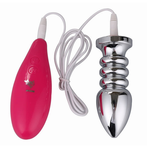 Unisex Vibrating Anal Beads Butt Plug Metal Prostate Massager Anal Vibrator Plug Sex Toys For Couples Erotic Toys