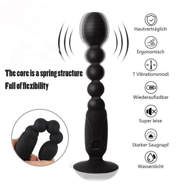 GUIMI Anal Beads Silicone Anal Sex Toys Male Prostate Massager Vibrator Butt Plug Sex Product for Adults Clitoris Stimulator *